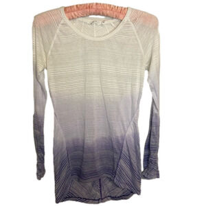 Athleta striped Shiva Amalfi Blue Stripe ombré long sleeve size xxs